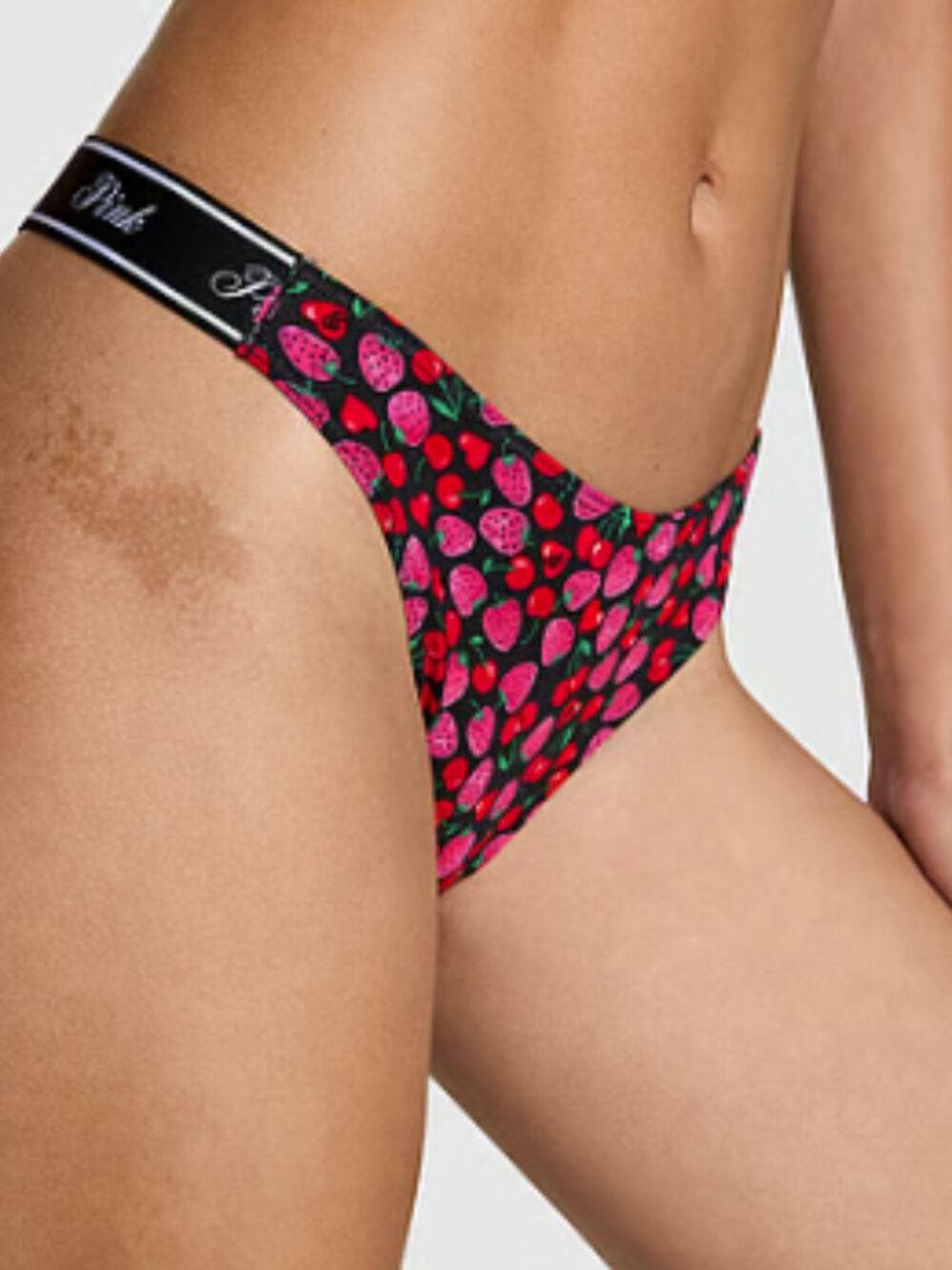 Victoria's Secret PINK Low Rise Thong XXL Plus Size Panty cotton modal cherry